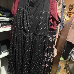 Torrid Black and White Polka Dot Midi Dress